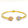 Delicate Dotted 22k Rose Gold Bangle Bracelet 