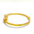 Sparkling Striped 22k Gold Bangle Bracelet 