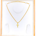 Dainty Delicate 22k Gold Cross Pendant