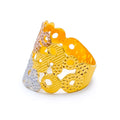 Multi-Tone Abstract 21K Gold Ring