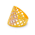 Elegant Netted 21K Gold Ring