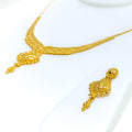 Impeccable Floral 22k Gold Necklace Set 