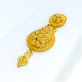 Delightful Detailed Drop 22k Gold Necklace Set 