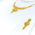 Fascinating Fanned 22k Gold Necklace Set