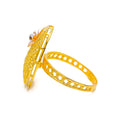 Reflective Netted Oval 22K Gold Ring