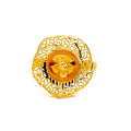 Luscious Hexagon Flower 22K Gold Ring