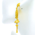 Delicate Floral Chand Bali 22k Gold Earrings 