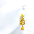 Traditional Decorative 22k Gold Floral Jhumki 