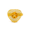 Fashionable Netted Heart 22K Gold Ring