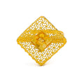 Dazzling Netted Square 22K Gold Ring