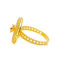 Charming Radiant Round Floral Jali 22K Gold Ring
