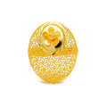 Extravagant Oval Floral 22K Gold Ring