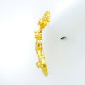 Ritzy Floral Infinity Loop 22k Gold CZ Hanging Earrings 