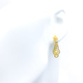 Dazzling Contemporary 22k Gold CZ Hanging Earrings 