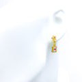 Versatile Glowing Rectangular 22k Gold CZ Hanging Earrings 