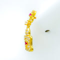 Versatile Glowing Rectangular 22k Gold CZ Hanging Earrings 