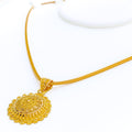 Detailed Blooming Flower 22k Gold Pendant