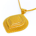 Dazzling Decadent Beaded Leaf 22k Gold Pendant