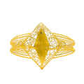 Fancy Diamond Shaped 21K Gold Netted Bangle Bracelet 