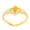 Fancy Diamond Shaped 21K Gold Netted Bangle Bracelet 