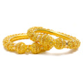 Extravagant Blooming Flower 22k Gold Pipe Bangles