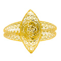 Elegant Floral Marquise 21K Gold Bangle Bracelet 