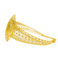 Elegant Floral Marquise 21K Gold Bangle Bracelet 