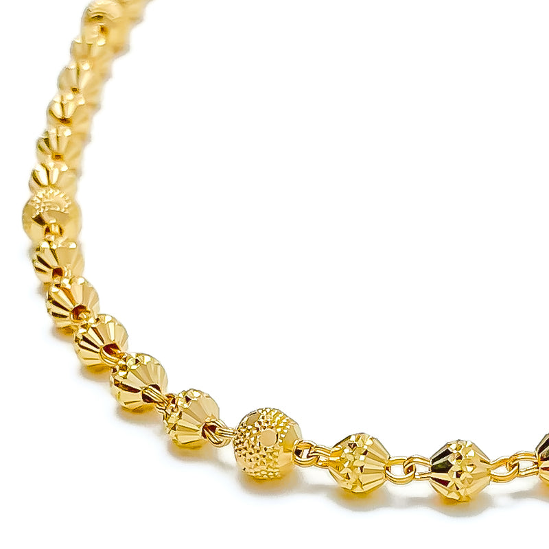 Bright Elegant 22k Gold Orb Chain  - 24"   