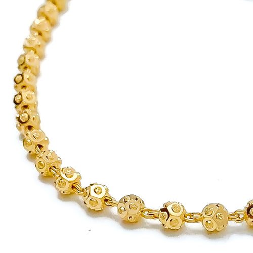Traditional Dotted 22k Gold Chain  - 16"     