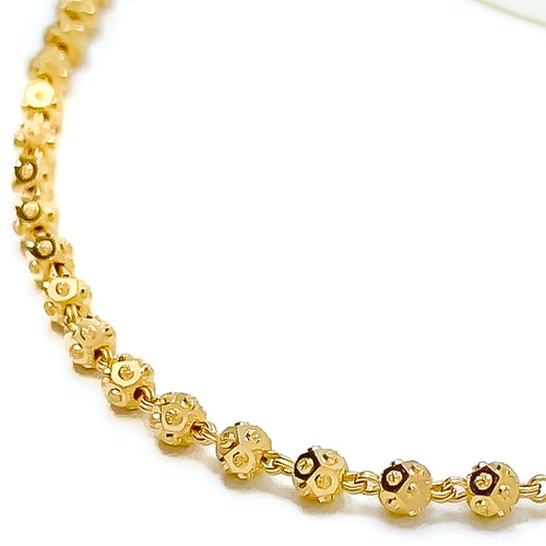 Upscale Medium Bead 22k Gold Chain  - 16"