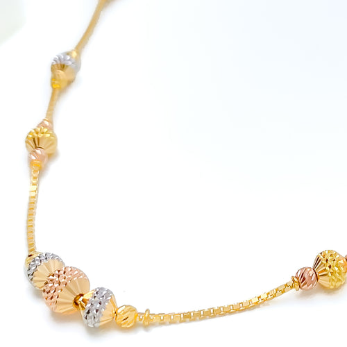 Shimmering Interlinked 22K Gold Bead Chain - 24"