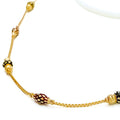 Fancy Enameled 22K Gold Orb  Necklace - 16"