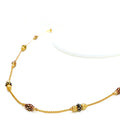 Fancy Enameled 22K Gold Orb  Necklace - 16"