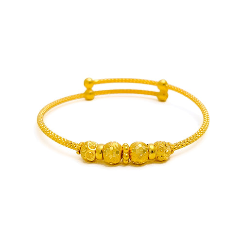 Lustrous Dotted 22k Gold Baby Bangle 