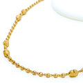 Textured Oval Bead 22K Gold Orb Necklace - 16"  