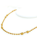 Textured Oval Bead 22K Gold Orb Necklace - 16"  