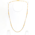 Trendy Long Barrel 22k Gold Long Necklace - 26"