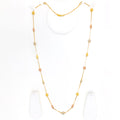 Captivating Striped 22k Gold Long Beaded Necklace - 30"