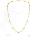 Modern Glamorous 22k Gold Eclectic Long Necklace - 24"