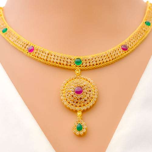 Artistic Heirloom 22k Gold Kundan Necklace Set