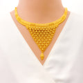 Extravagant V-Shaped 22k Gold Ornate Necklace Set