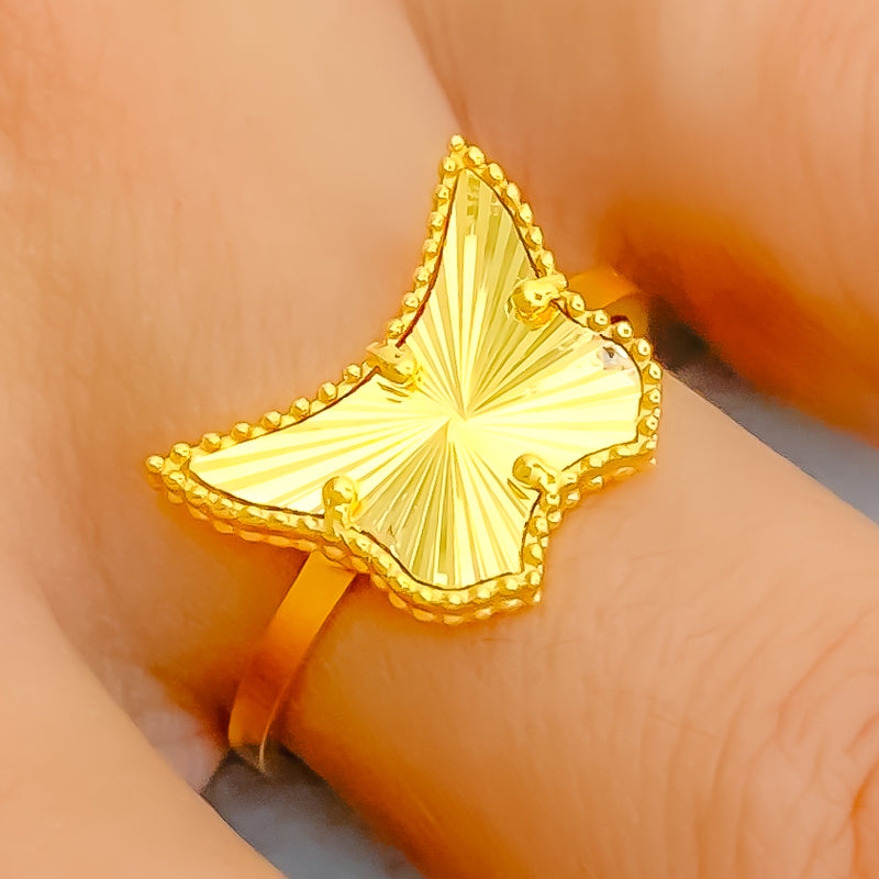 Bright Butterfly 21K Gold Ring 