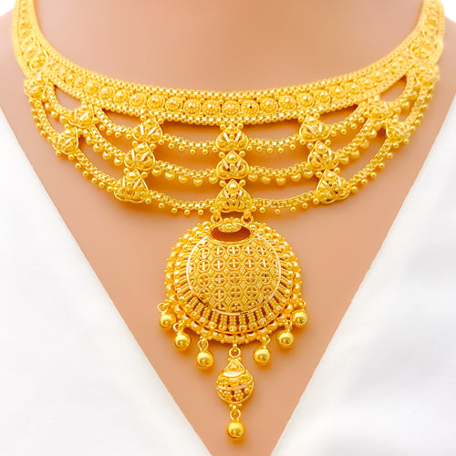 Timeless Beautiful 22k Gold Layered Necklace Set