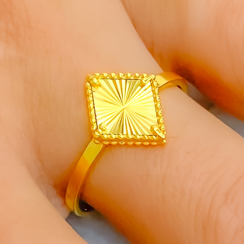 Unique Geometric 21K Gold Ring