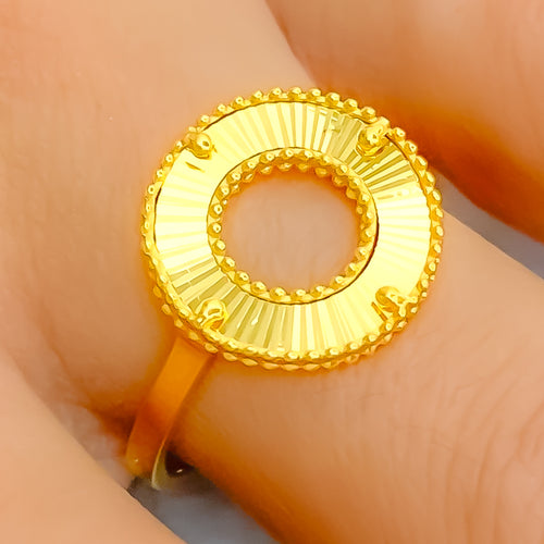 Glowing Open Halo 21K Gold Ring 