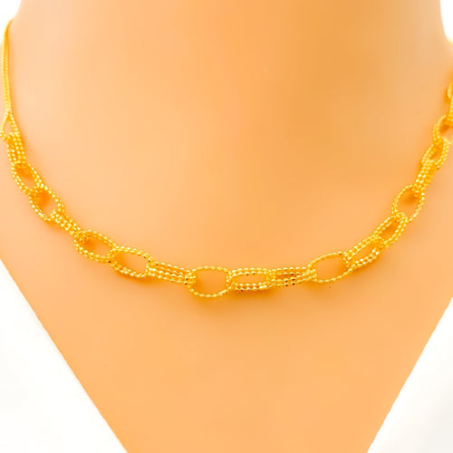 Stunning Loop Chain 22K Gold Necklace Set 