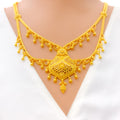 Captivating Tasseled 22k Gold Long Necklace Set