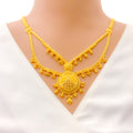 Ornamental Tasseled 22k Gold Drop Long Necklace Set