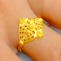 Petite Bow Flower 22k Gold Ring