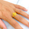 Petite Bow Flower 22k Gold Ring